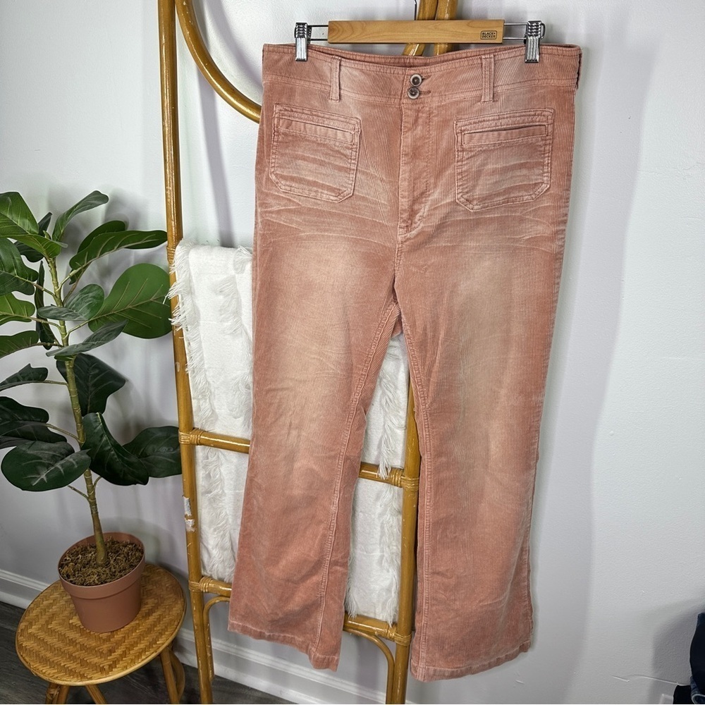 Anthropologie Corduroy Light Pink Wide Leg Pants sz 32